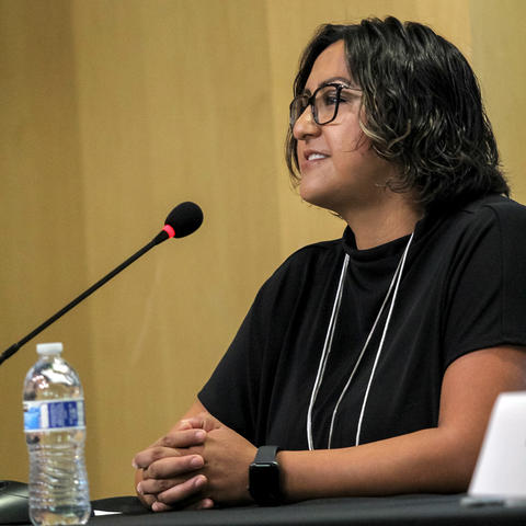 Dr. Angelica Chavez speaking at the 2019 EDU|CAL Annual Symposium